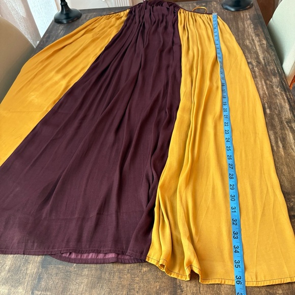 Banana Republic Burgundy and Yellow Midi Dress - Picture 11 of 12
